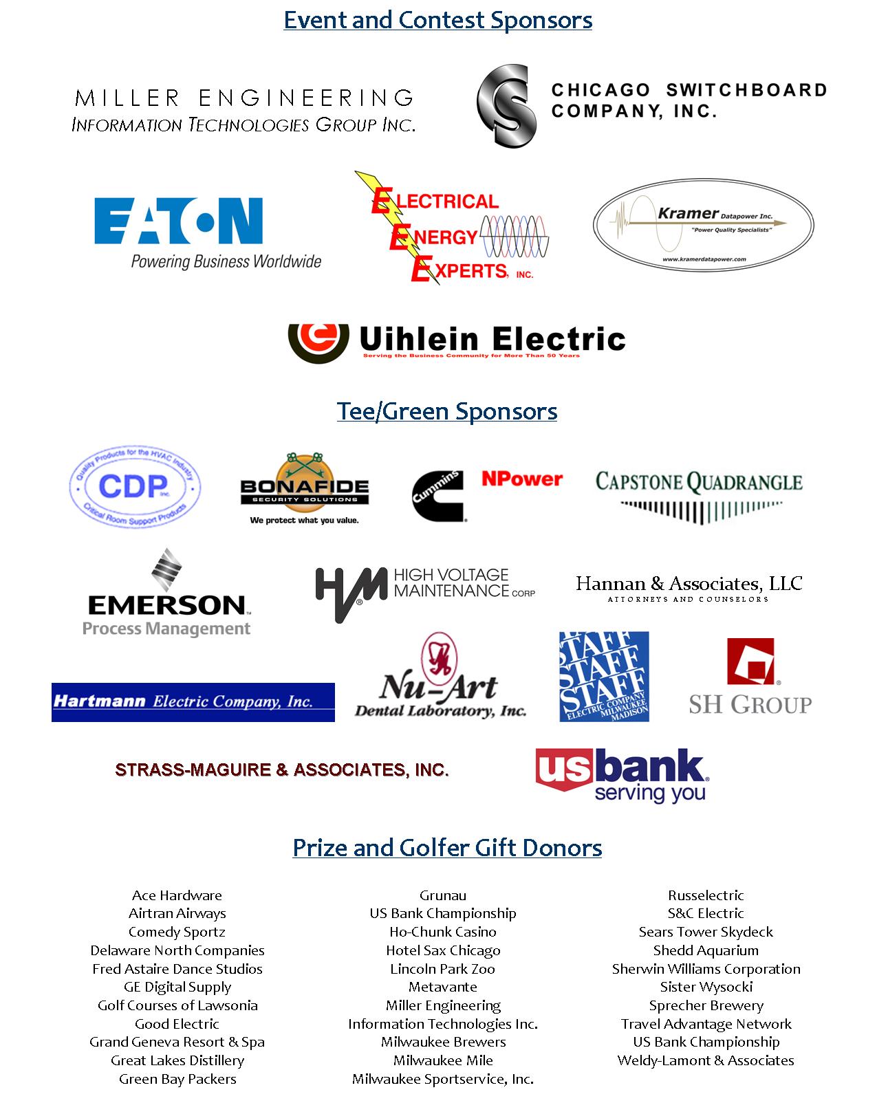 2009 Benefit Golf Outing Sponsors