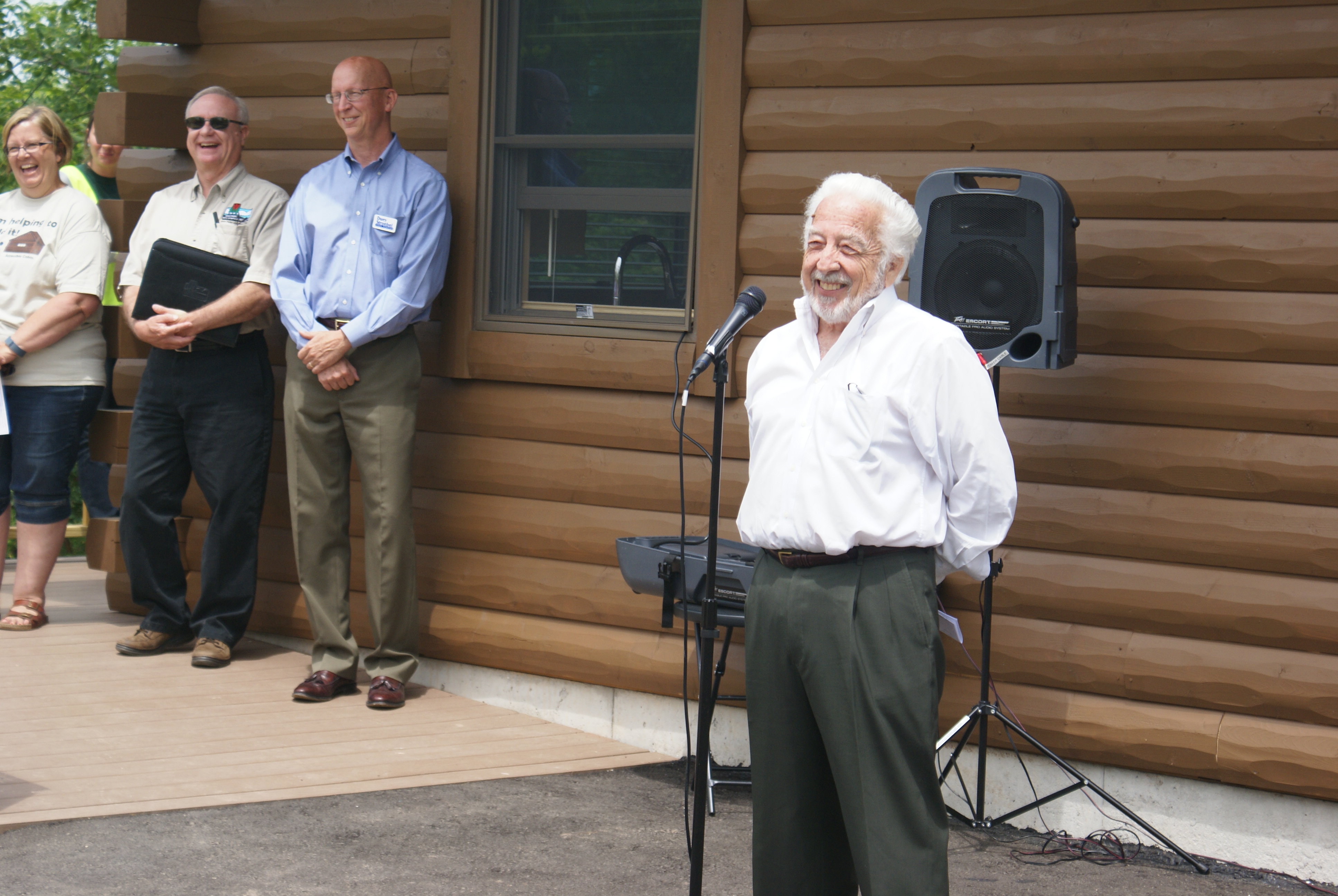 Art Miller, founder of NHU, at Harrington Beach State Park Accessible Cabin Wisconsin Dedication