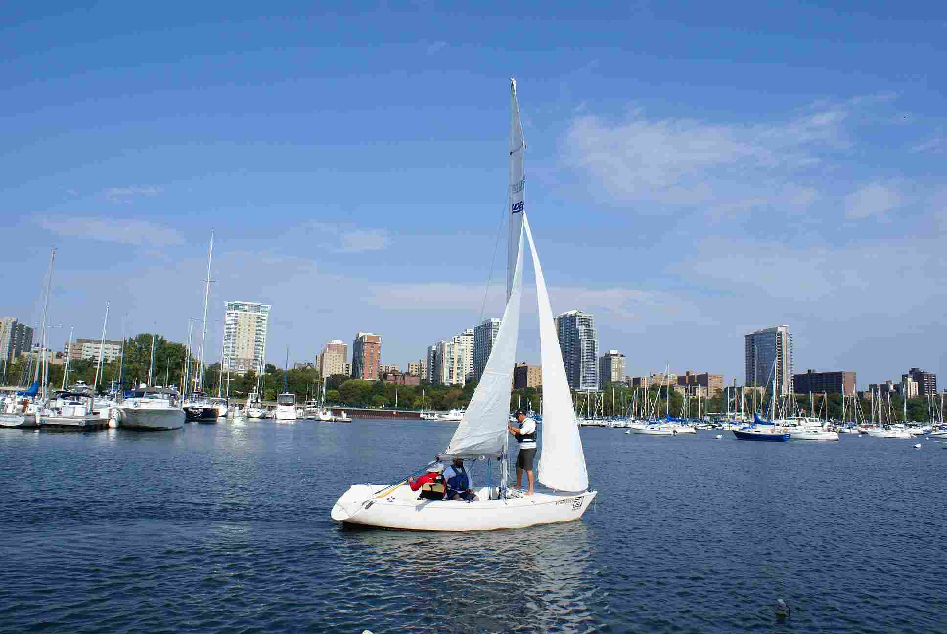 Race Sailboat on it's way