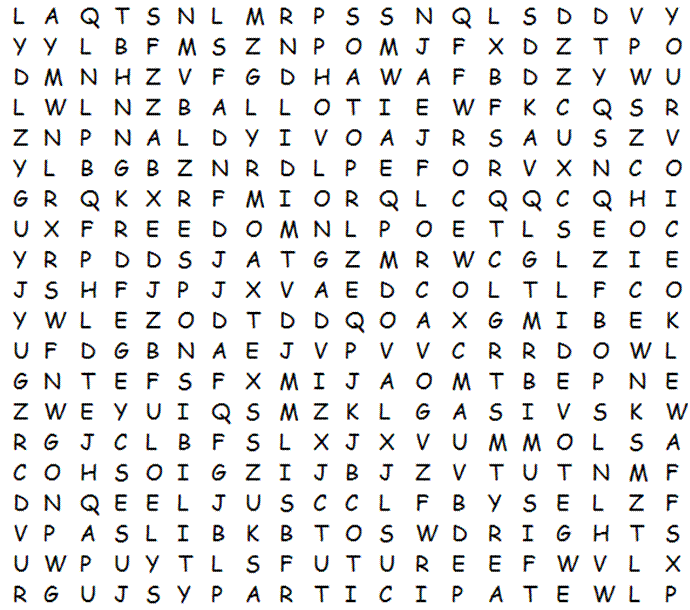 Your Voice, Your Vote Word Search